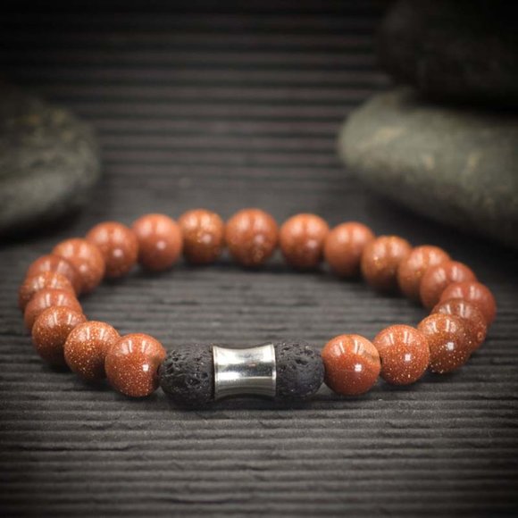 Goldstone Aromatherapy Stretch Bracelet - Handmade to Order - Picture 1 of 2